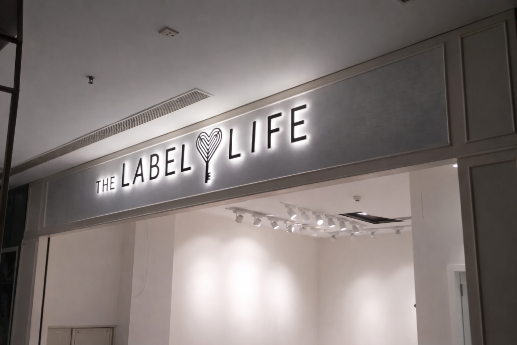 The Label Life signage project completed by Signsutra