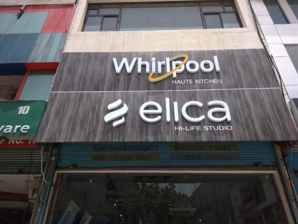 Elica signage installation project completed by Signsutra