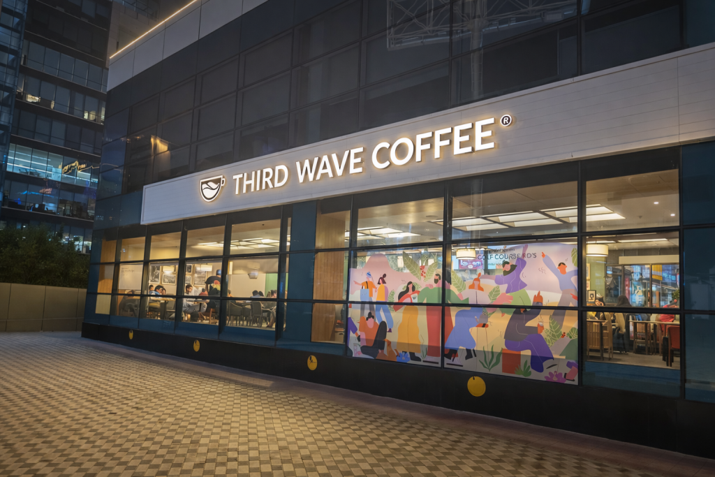 Third Wave Coffee signage project completed by Signsutra
